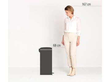Brabantia NewIcon Prullenbak - 30 liter - Soft-close - Satin, Huis en Inrichting, Woonaccessoires | Prullenbakken, Verzenden, Zo goed als nieuw
