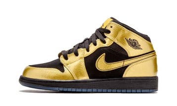 Air Jordan 1 Mid Metallic Gold Coin Black (GS), Kleding | Heren, Schoenen, Nieuw