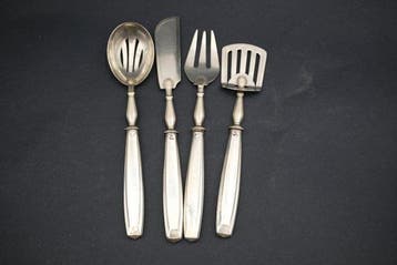 Bestekset (4) - .900 zilver - DECO, Antiek en Kunst