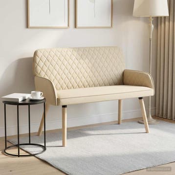 vidaXL 2-zitsbank met massief houten poten 2-zits, Verzenden, Minder dan 150 cm, Stof, Nieuw