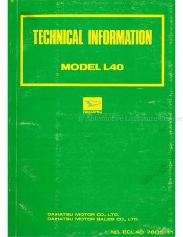 1978 DAIHATSU L40 (CUORE) TECHNISCHE INFORMATIE ENGELS
