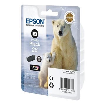 Epson 26 (T2611) inktcartridge foto zwart (origineel), Verzenden, Nieuw, Cartridge, Epson
