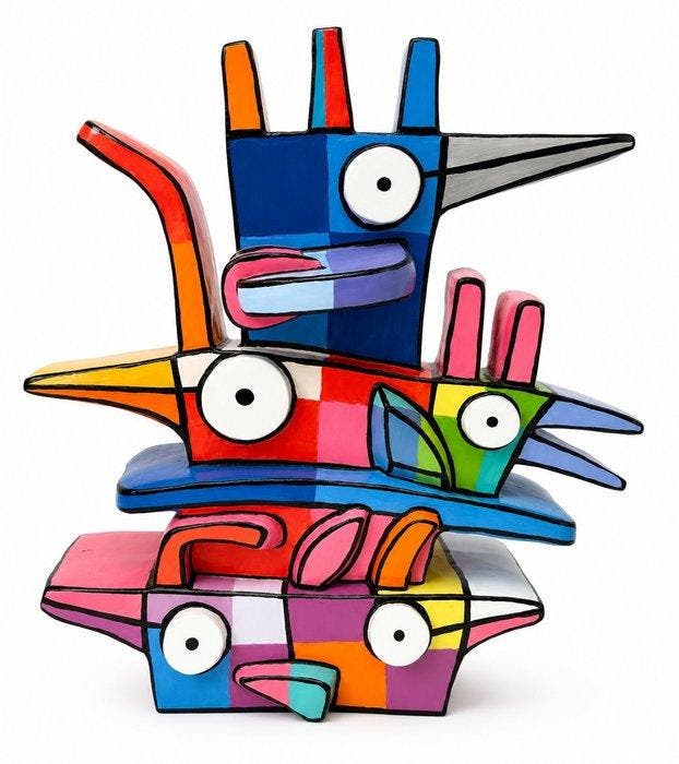 Jacqueline Schäfer - Beeld, Jacqueline Schäfer – Kleurrijk, Antiek en Kunst, Kunst | Designobjecten