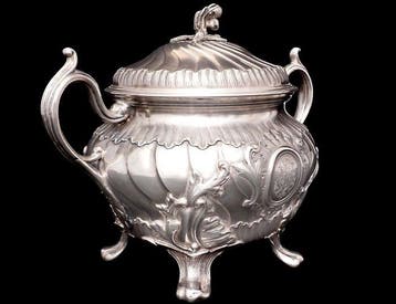 Suikerpot - French Monumental .950 Silver & Vermeil Sugar
