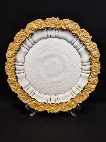 Meissen - Onderbord - Pronkbord/Pronkplaat Ø 31,7 cm, Antiek en Kunst