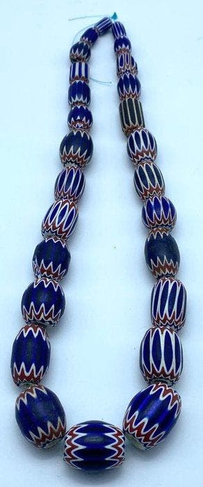 glas - Halsketting - Venetiaanse chevron kralen