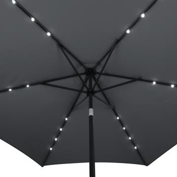 LED Zonne Parasol Florida Antraciet Ø300cm (Tuin en Terras), Verzenden, Nieuw
