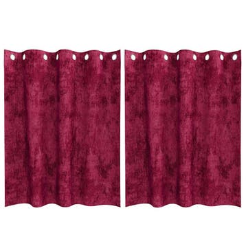 Fluwelen gordijnen 175x140 Wijnrood | Retourdeal 33% Korting, Huis en Inrichting, Ophalen of Verzenden, Zo goed als nieuw, Rood