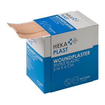 HEKA Pleisterrol Elastisch Textiel 5 m x 6 cm | Sterke, Verzenden, Nieuw