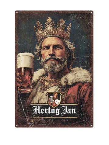 Hertog Jan - Met Hertog - Metalen Wandbord, Ophalen of Verzenden, Nieuw