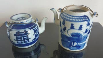 Theepot (2) - Aardewerk - Fraaie Chinese Trekpotten