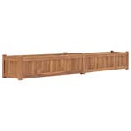 vidaXL Plantenbak verhoogd 200x30x25 cm massief teakhout, Tuin en Terras, Minder dan 30 cm, 100 cm of meer, Verzenden, Nieuw
