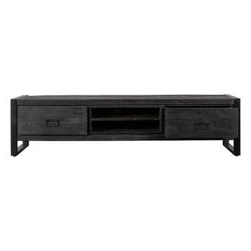 Tv-meubel Mangohout Kelvin 160 Zwart, Verzenden, Nieuw, Overige houtsoorten, Industriële meubels
