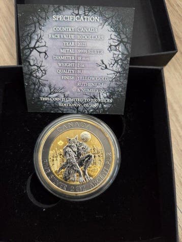Canada. 10 Dollars 2021 Werewolf 2 Oz (Zonder minimumprijs)