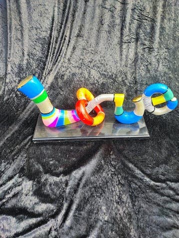 sculptuur, L.O.V.E - 65 cm - Koud geverfd brons