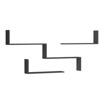 Wandrek Vepinshul set van 3 antraciet [en.casa], Huis en Inrichting, Woonaccessoires | Wandplanken en Boekenplanken, Verzenden