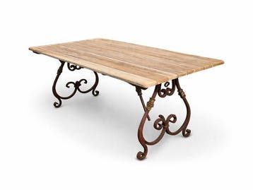 Tafel - Gietijzer - Antiek onderstel met nieuw blad, Antiek en Kunst, Curiosa en Brocante
