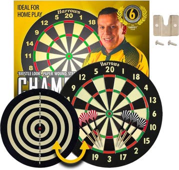 Harrows 2 in 1 Familie Dart Game - Dart Board & 2 sets Darts, Ophalen of Verzenden, Nieuw, Dartbord
