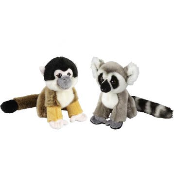 Ravensden - pluche knuffel set - Ringstaart Maki en, Verzenden, Nieuw