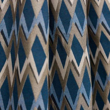 BA225 - Jacquardweefsel - Blauwe chevron-stijl - Meubelstof