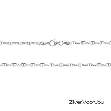Italiaanse 925 zilveren Brillucci ankerketting 55 cm lang en, Sieraden, Tassen en Uiterlijk, Kettingen, Verzenden, Nieuw, Zilver