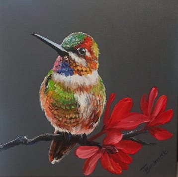 Tomasz Bednarski (1965) - Huming-bird, Antiek en Kunst, Kunst | Schilderijen | Klassiek