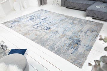 Designtapijt ABSTRAKT XXL 350x240m grijsblauw katoen - 40523, Ophalen of Verzenden, Nieuw