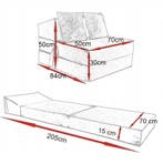 Matras Bank Blauw 200x70 | Modern | A-kwaliteit, Huis en Inrichting, Banken | Bankstellen, Overige materialen, Eenpersoons, Minder dan 75 cm