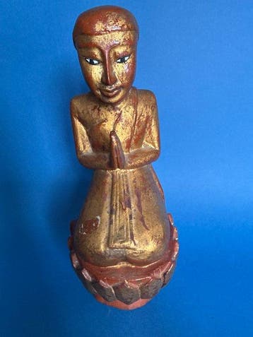 Antiker Burmesischer Mönch - Figuur - Myanmar/Birma (Zonder