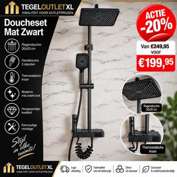 Luxe Mat Zwarte Regendouche | €199,95, Nieuw