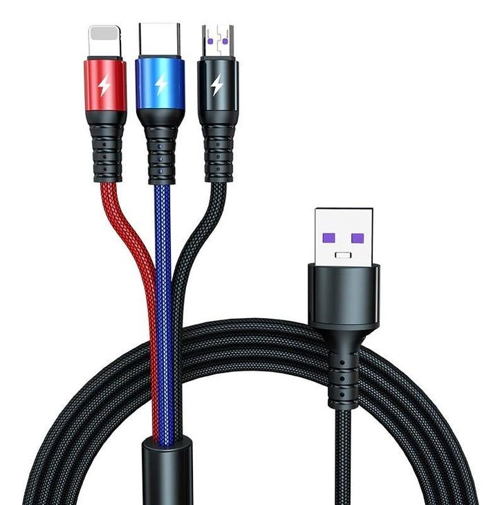 DrPhone MX3 - 3 IN 1 USB Kabel LED - Micro / USB-C  / Lightn, Computers en Software, Pc- en Netwerkkabels, Verzenden