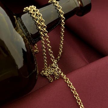 Gouden jasseron schakelketting, Ophalen of Verzenden, Gebruikt, Overige kleuren, Goud