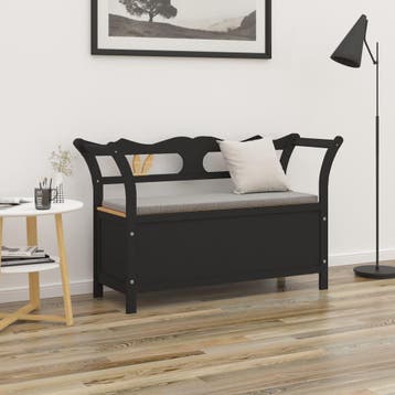 vidaXL Bankje 107x45x75,5 cm massief vurenhout zwart, Verzenden, Nieuw
