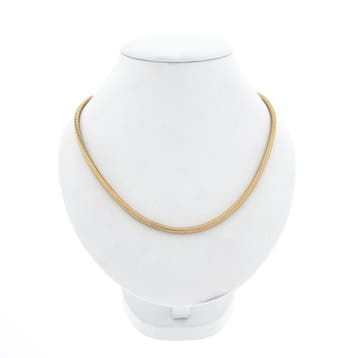 Gouden slangenschakel ketting, Ophalen of Verzenden, Gebruikt, Goud, Goud