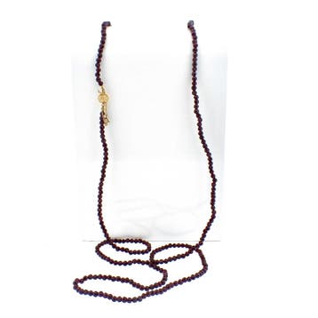 Antieke granaat ketting/sautoir met gouden slot, Sieraden, Tassen en Uiterlijk, Gebruikt, Ophalen of Verzenden, Met edelsteen