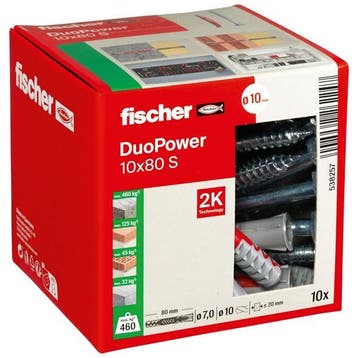 Universele plug met zeskantschroef | Fischer DuoPower | 10, Verzenden, Nieuw
