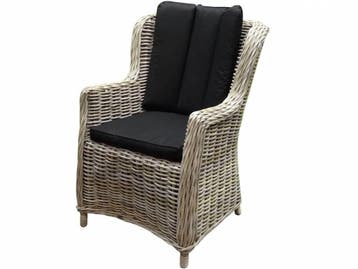 Darwin dining tuinstoel naturel rotan - olefin black, Tuin en Terras, Ophalen of Verzenden, Nieuw