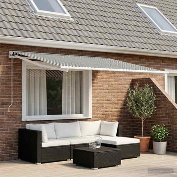 vidaXL Vervangingsdoek voor zonnescherm Antraciet en Wit 500, Tuin en Terras, Zonneschermen, Verzenden, Nieuw