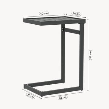 Outdoor bijzettafel Gaby staal 58x40x30 cm antracietgrijs [c, Verzenden, Nieuw