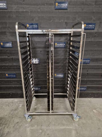 Regaalwagen | dubbel | 32 niveaus | bakkersnorm | 60 x 40 cm, Zakelijke goederen, Nieuw in verpakking, Transport en Opslag