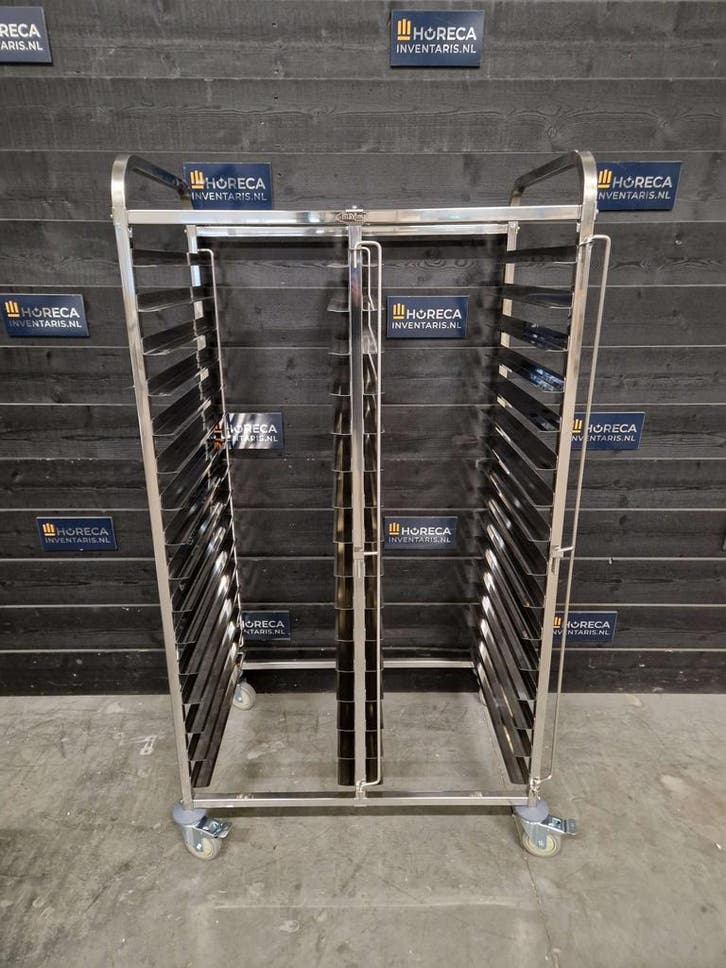 Regaalwagen | dubbel | 32 niveaus | bakkersnorm | 60 x 40 cm, Zakelijke goederen, Horeca | Keukenapparatuur, Nieuw in verpakking