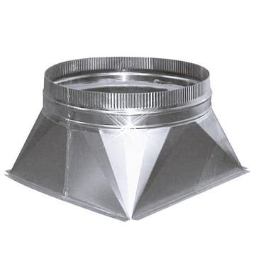 Aluminium instort verloopstuk 400x400 > 200 mm, Verzenden, Nieuw