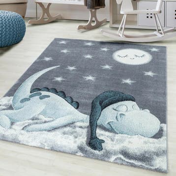 Kindervloerkleed | Bambi | Dinosaurus | Blauw | 200x290 cm, Verzenden, Nieuw