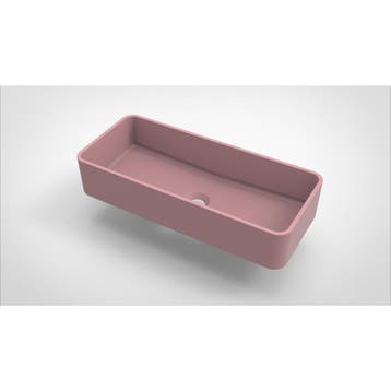 Opbouw Waskom Arcqua Case Rechthoek 60x26 cm Mat Roze, Ophalen of Verzenden, Nieuw