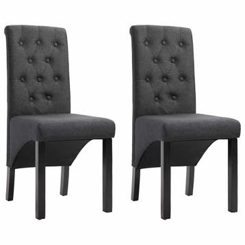 Eetkamerstoelen 2st Donkergrijs | Retourdeal 35% Korting, Twee, Ophalen of Verzenden, Zo goed als nieuw, Modern en elegant