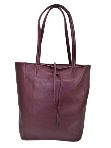 Bordeaux Vera Pelle leren shopper, Verzenden, Nieuw