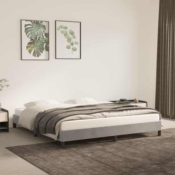 vidaXL Bedframe zonder matras 160x200 cm fluweel lichtgrijs, Verzenden, 200 cm, 160 cm, Nieuw