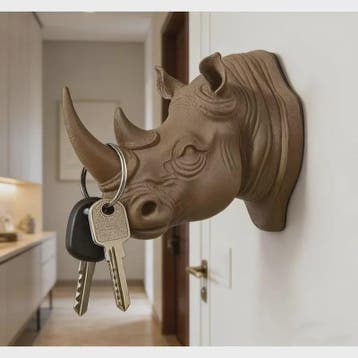 Creatieve Neushoornkop Wandhaak: Stijlvolle Sleutelhanger &, Verzenden, Nieuw