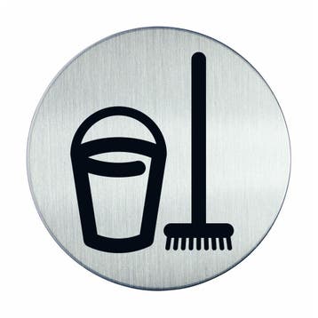 Pictogram zelfklevend rond opbergruimte RVS, Verzenden, Nieuw in verpakking