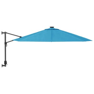 vidaXL Wandparasol 290 cm zeeblauw, Verzenden, Nieuw, 2 tot 3 meter, Muurparasol